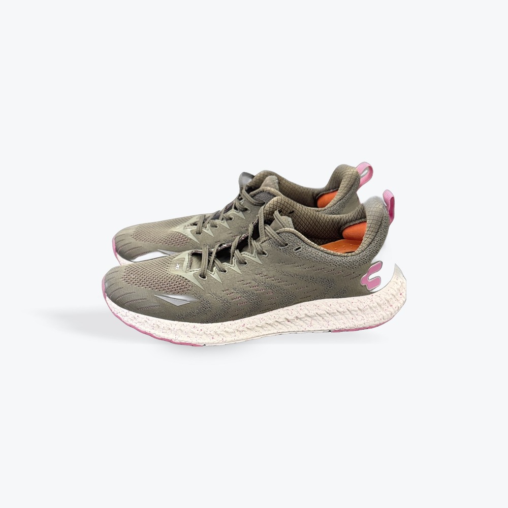 Charly Running Shoes Olive Green Pink Speckled Chunky‎ Sole Athletic Men sz 11